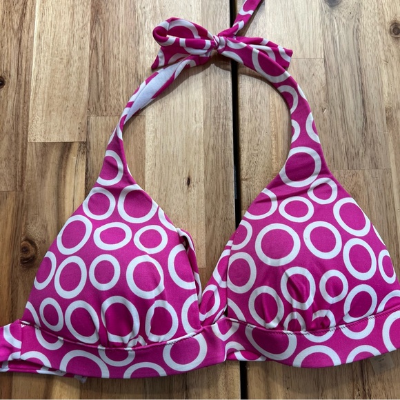 Victoria's Secret Other - Victoria’s Secret Pink Polka Dot Bikini Top Size Medium Halter Swim